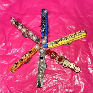 Colorful Decorative Kids Clothespins Set of 6 with magnet